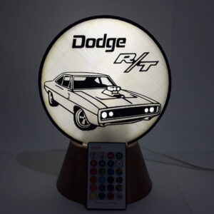 luminária Dodge Charger R/T Led e RGB de mesa