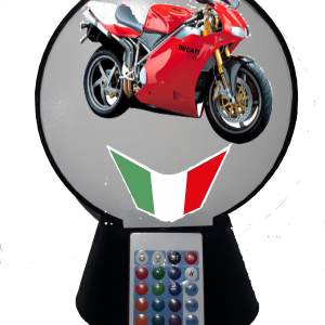Luminaria led Ducatti 996 com RGB controle remoto troca cores de luz.