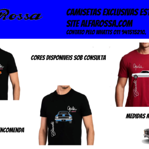 Camisetas estampadas tecido exportação Chevrolet Opala.