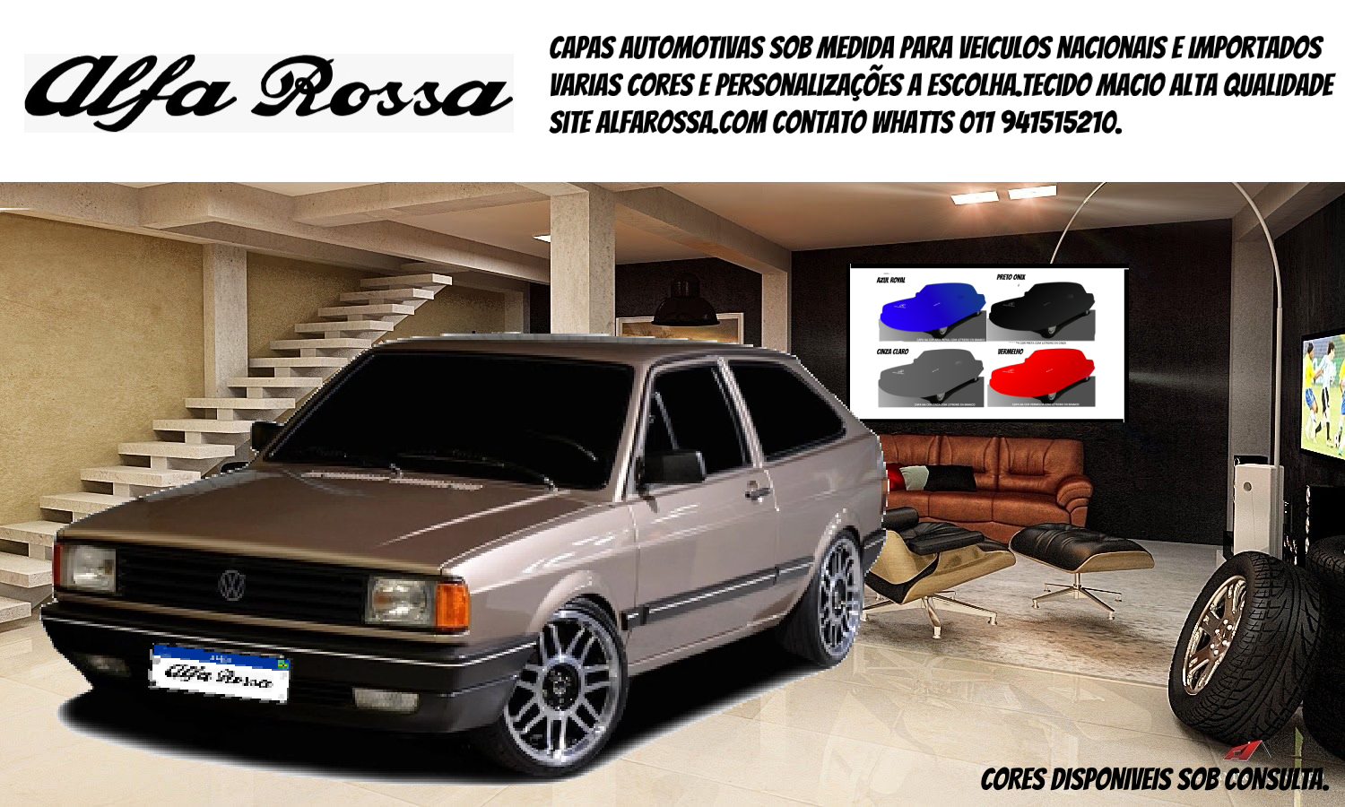 Capa automotiva sob medida Volkswagen Gol Quadrado